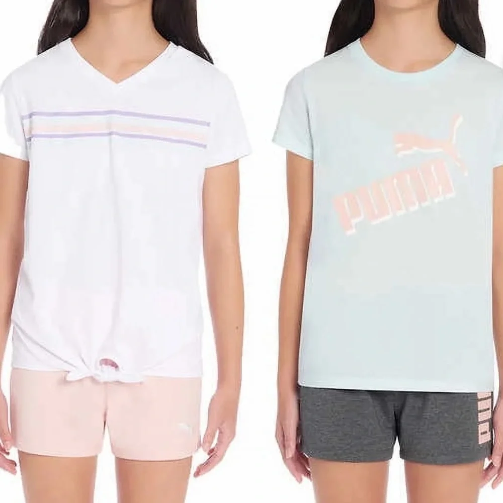 4pc Puma tops and shorts Mint, White, Gray, and Pink size 7/8 Mix & Match - Picture 15 of 15